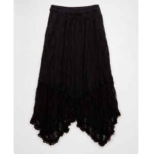 AE High-Waisted Handkerchief Hem Lace Maxi Skirt